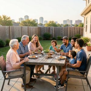 Multigenerational family enjoying a Dallas family reunion trip